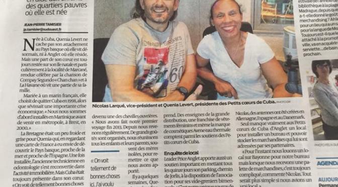 EN PREMIÈRE PAGE DE NOTRE VILLE DANS LE JOURNAL SUD OUEST